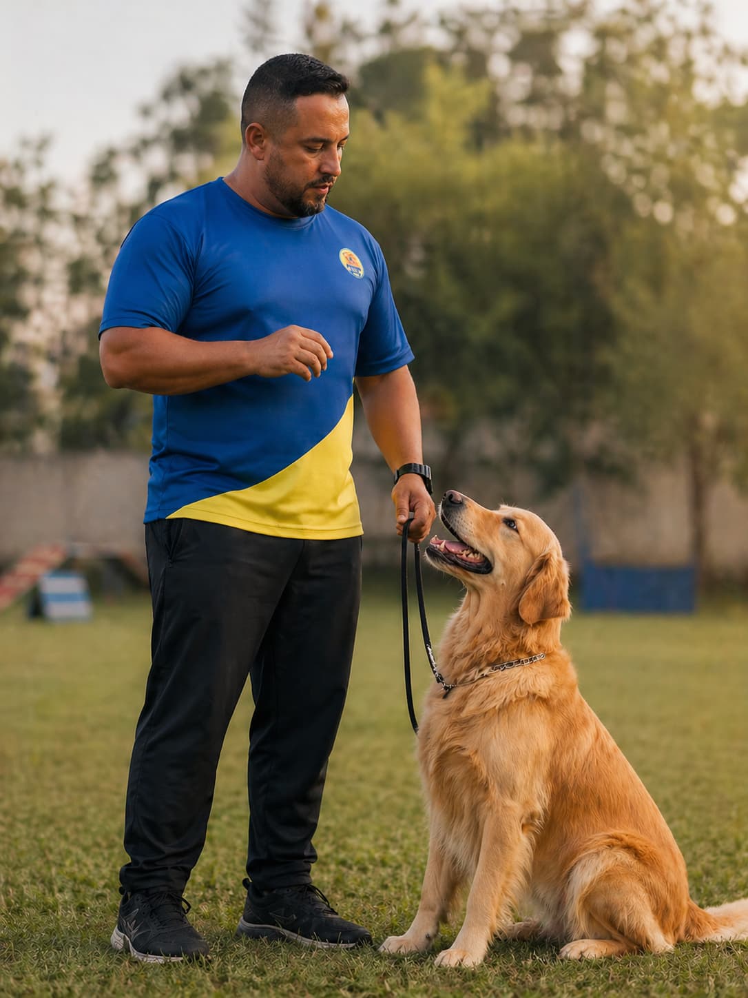 Cão sendo treinado com foco